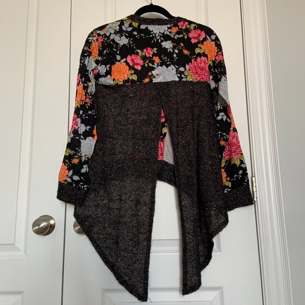 Anthropologie Sloane Rouge Zippered Sweater Jacket Long Sleeves Floral Size XS - Picture 6 of 6